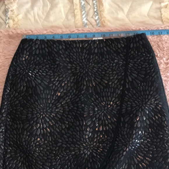 Loft faux wrap mini skirt black 8P starburst - Picture 6 of 8